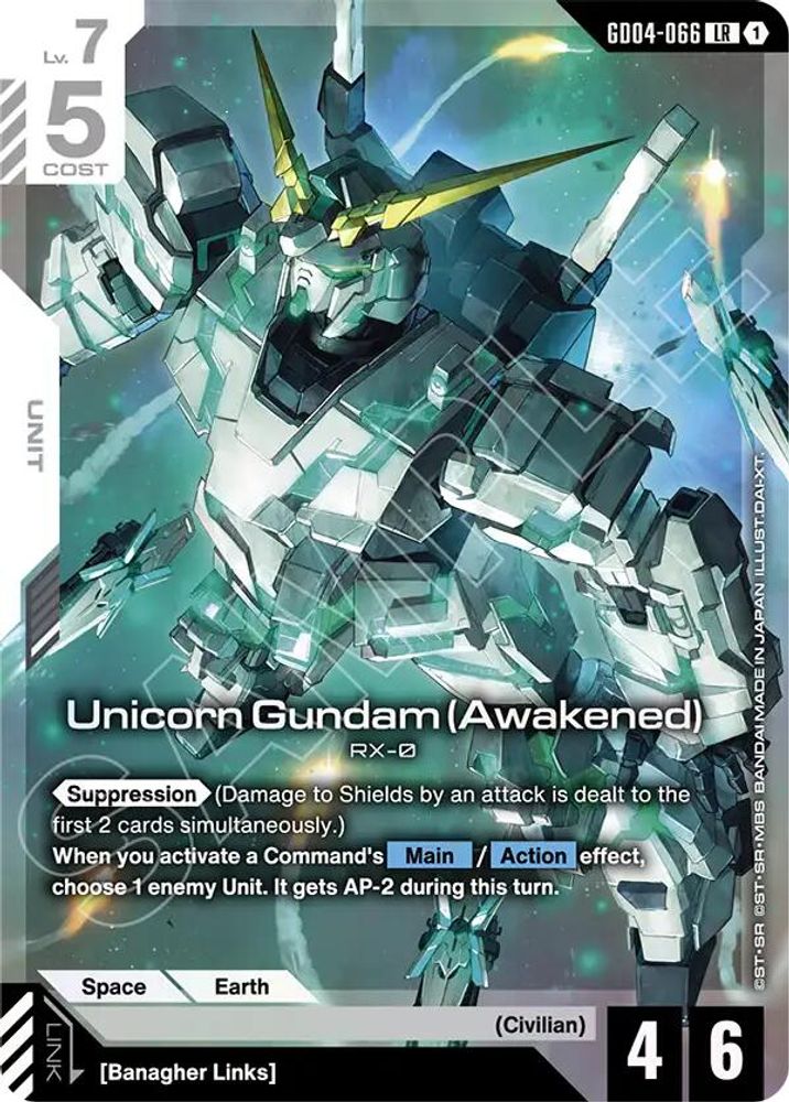 Unicorn Gundam (Awakened) GD04-066 LR Phantom Aria NM/M