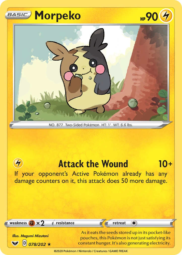 Morpeko 078/202 Rare Sword & Shield NM/M