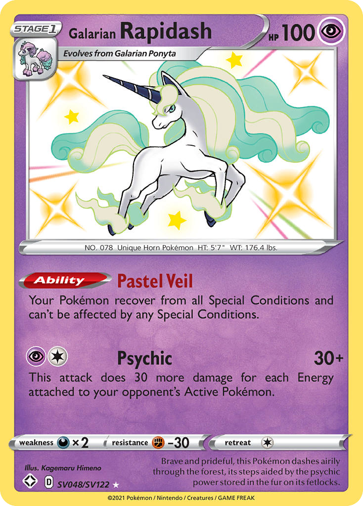 Galarian Rapidash SV048/SV122 Shiny Rare Shining Fates Shiny Vault NM/M