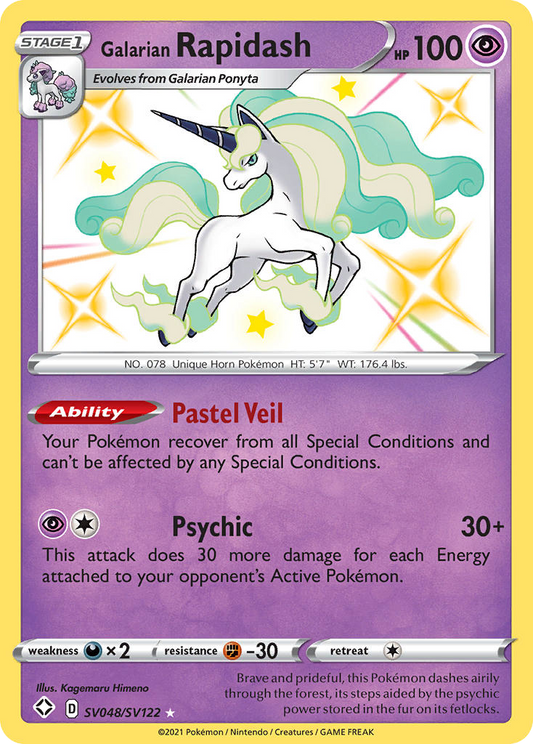 Galarian Rapidash SV048/SV122 Shiny Rare Shining Fates Shiny Vault NM/M