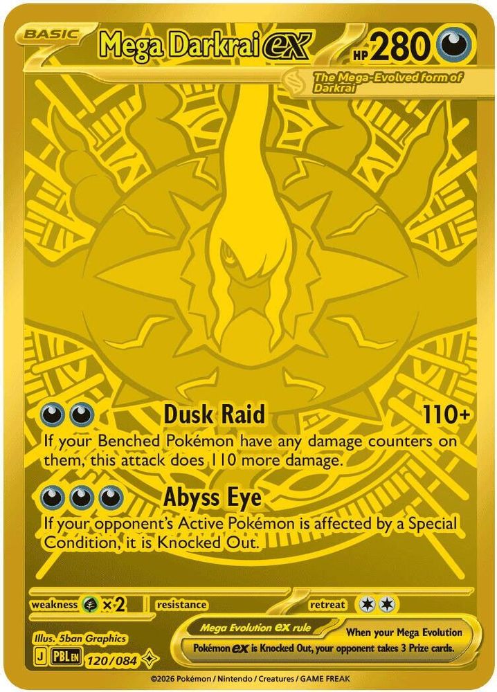 Mega Darkrai ex 120/084 Mega Hyper Rare Pitch Black NM/M