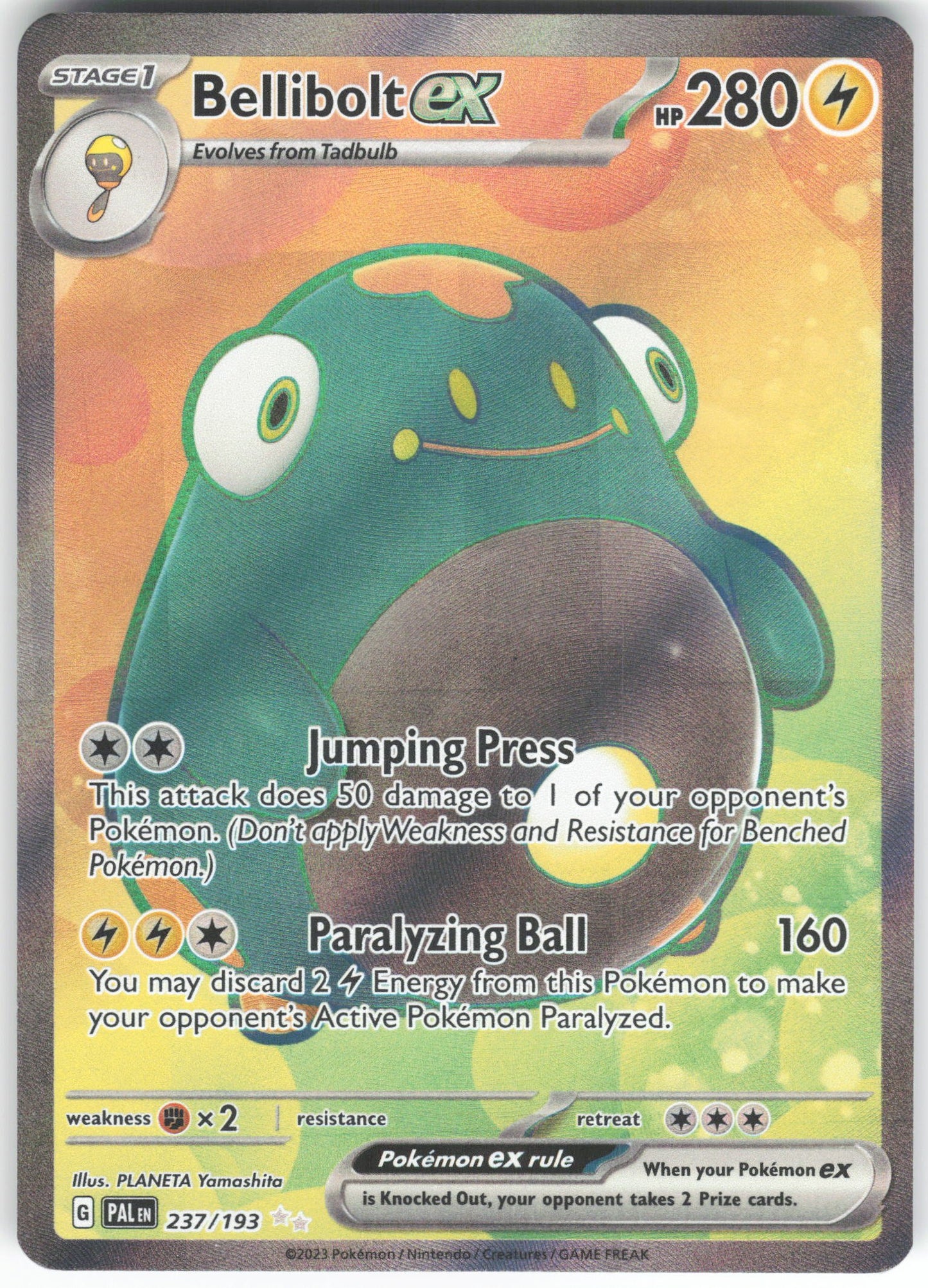 Bellibolt ex - Ultra Rare SV02: Paldea Evolved 237/193 NM