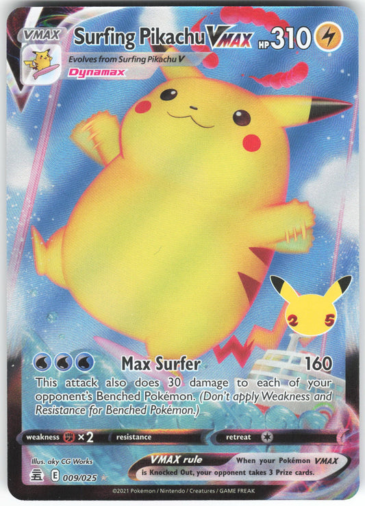 Surfing Pikachu VMAX Ultra Rare Celebrations 009/025 NM