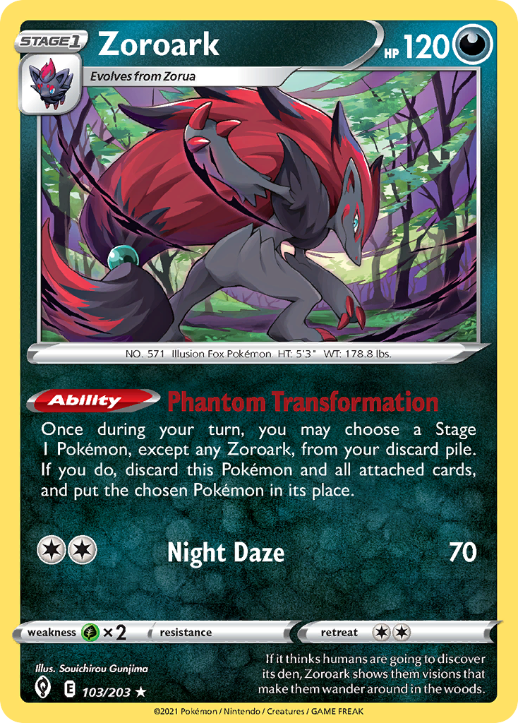Zoroark 103/203 Rare Evolving Skies Holo NM/LP