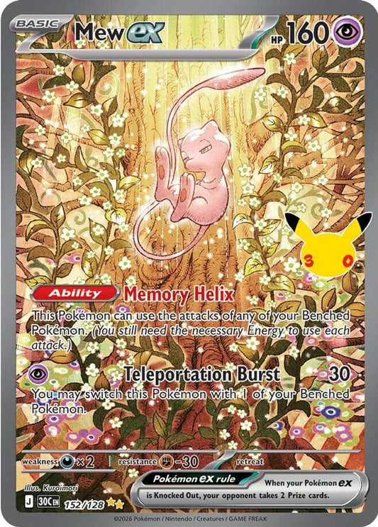 Mew ex 152/128 Special Illustration Rare ME: 30th Celebration Holo NM/M