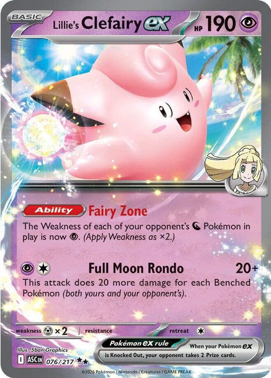 Lillie's Clefairy ex 076/217 Double Rare Ascended Heroes NM/M