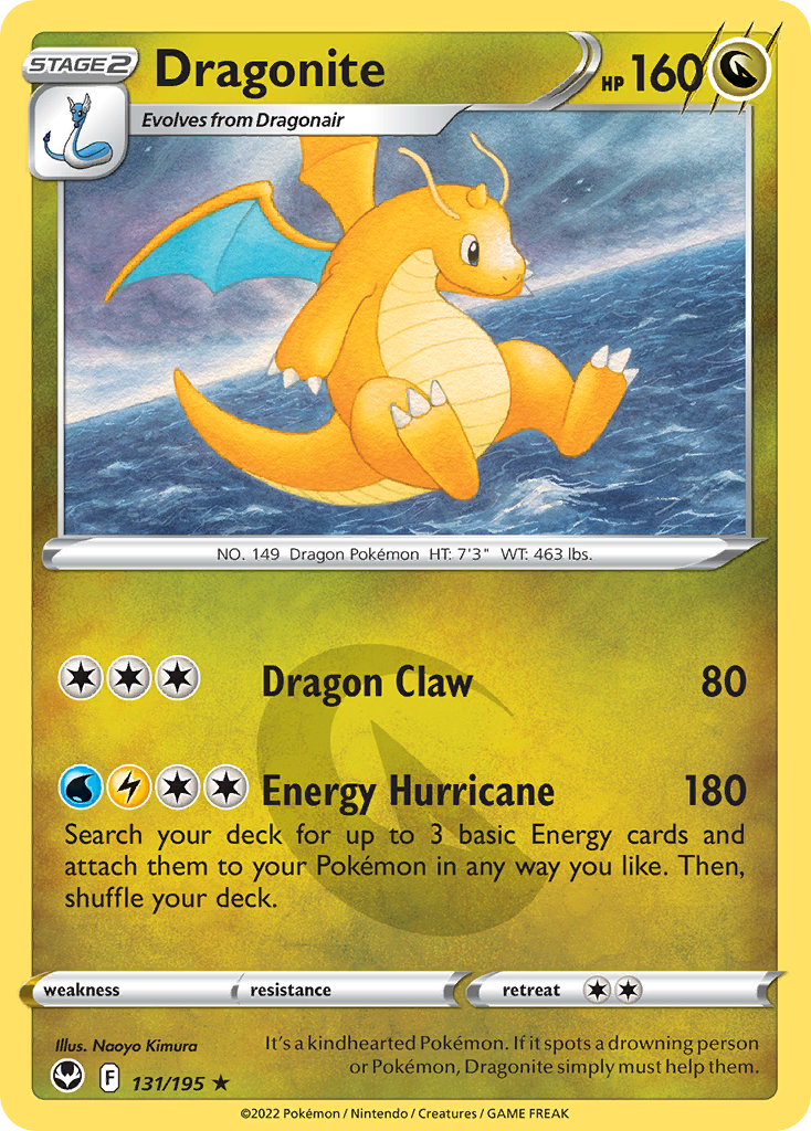 Dragonite 131/195 Rare Silver Tempest Holo NM/LP