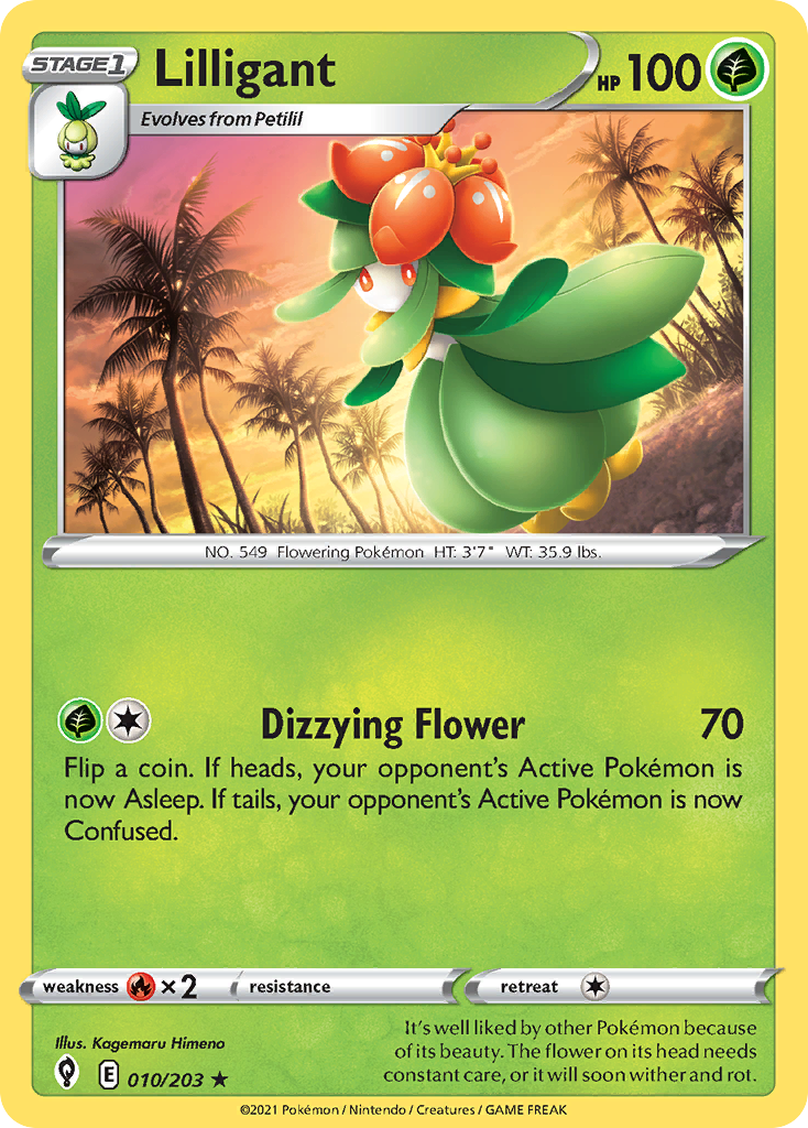 Lilligant 010/203 Rare Reverse Holo Evolving Skies NM/LP