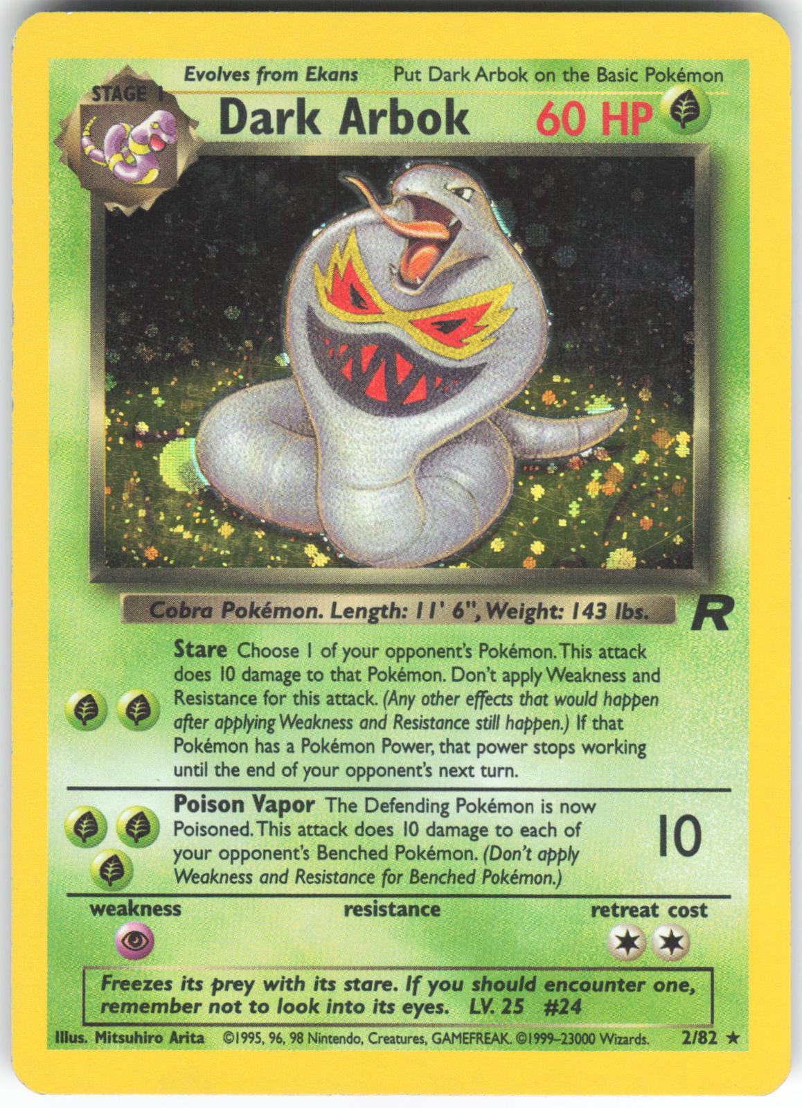 Dark Arbok 2/82 Rare Team Rocket Unlimited Holo MP