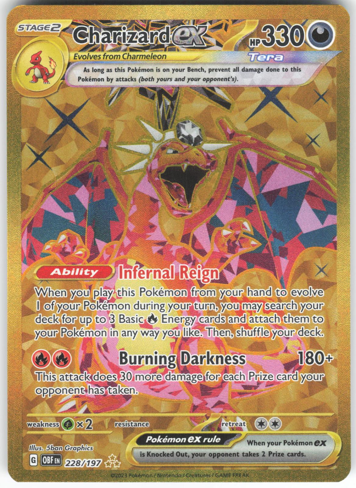 Charizard ex 228/197 Hyper Rare Obsidian Flames LP