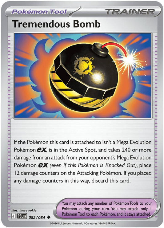 Tremendous Bomb 082/084 Uncommon Reverse Holo Pitch Black NM/M