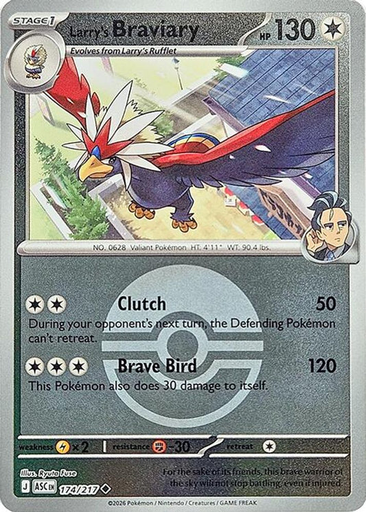 Larry's Braviary (Poke Ball) 174/217 Uncommon Reverse Holo Ascended Heroes NM/M