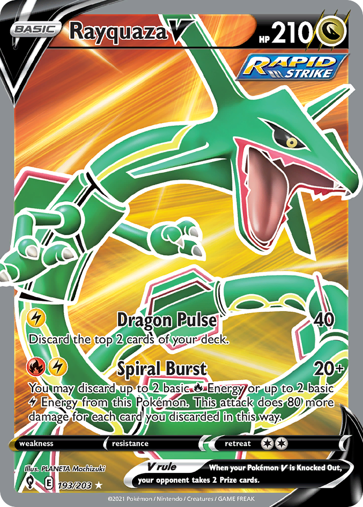 Rayquaza V 193/203 Ultra Rare Evolving Skies NM/M