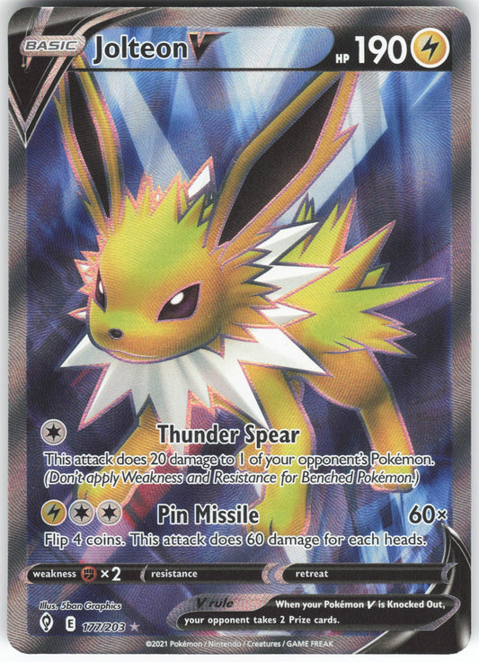 Jolteon V (Full Art) Ultra Rare SWSH07: Evolving Skies 177/203 NM