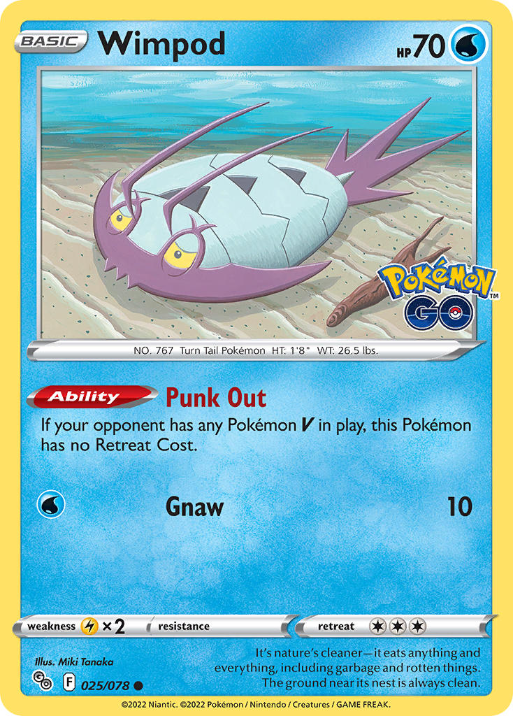 Wimpod 025/078 Common Reverse Holo Pokemon GO NM/LP