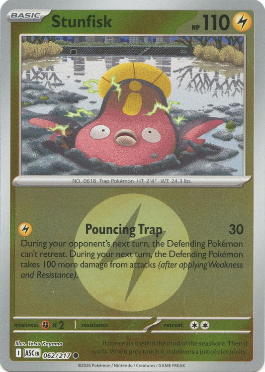Stunfisk (Energy Symbol Pattern) 062/217 Reverse Holo Ascended Heroes NM/M