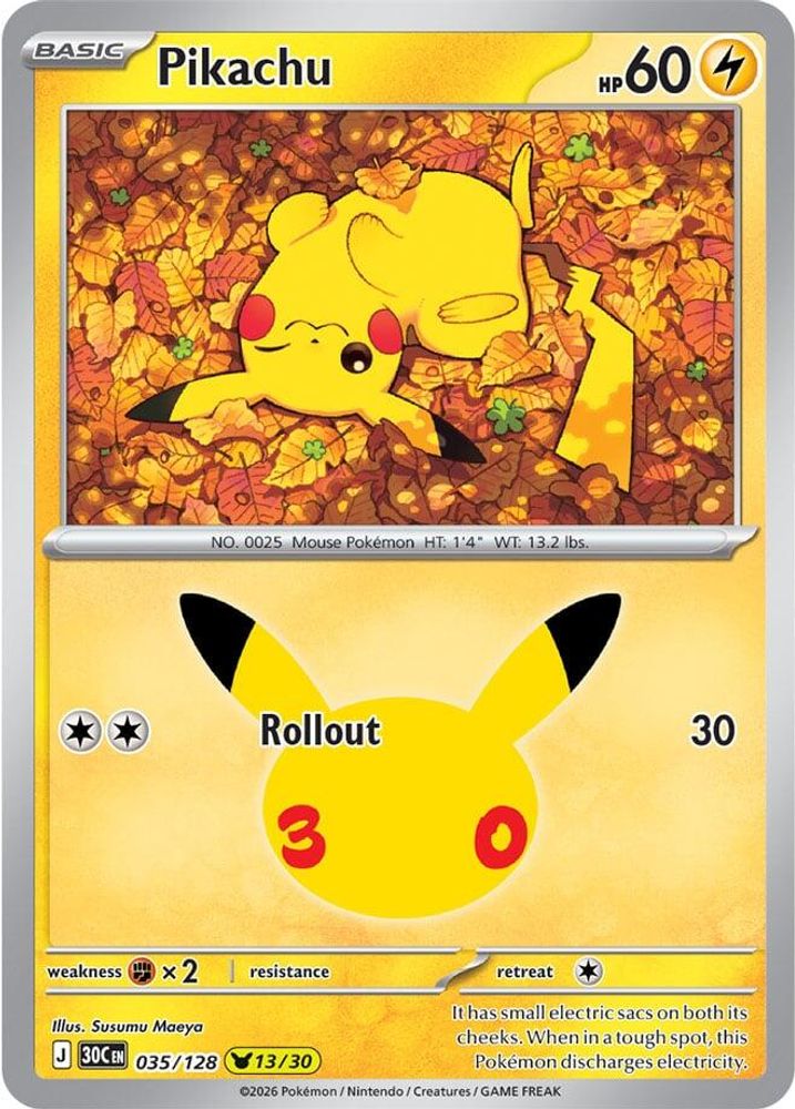 Pikachu 035/128 Pikachu Rare ME: 30th Celebration Holo NM/M