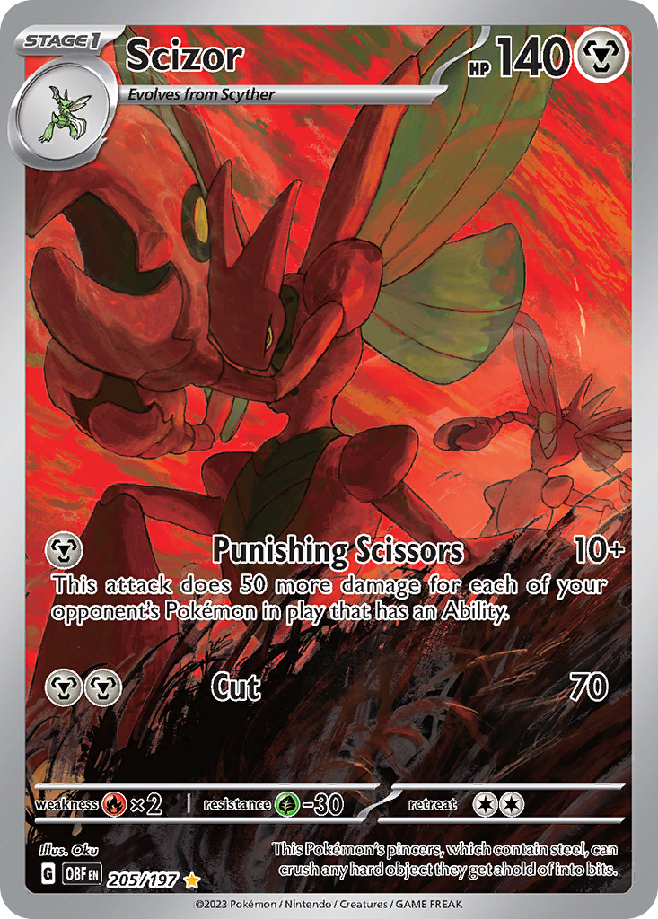 Scizor 205/197 Illustration Rare Obsidian Flames NM/M