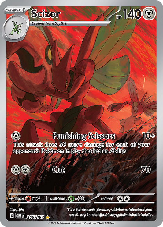 Scizor 205/197 Illustration Rare Obsidian Flames NM/M