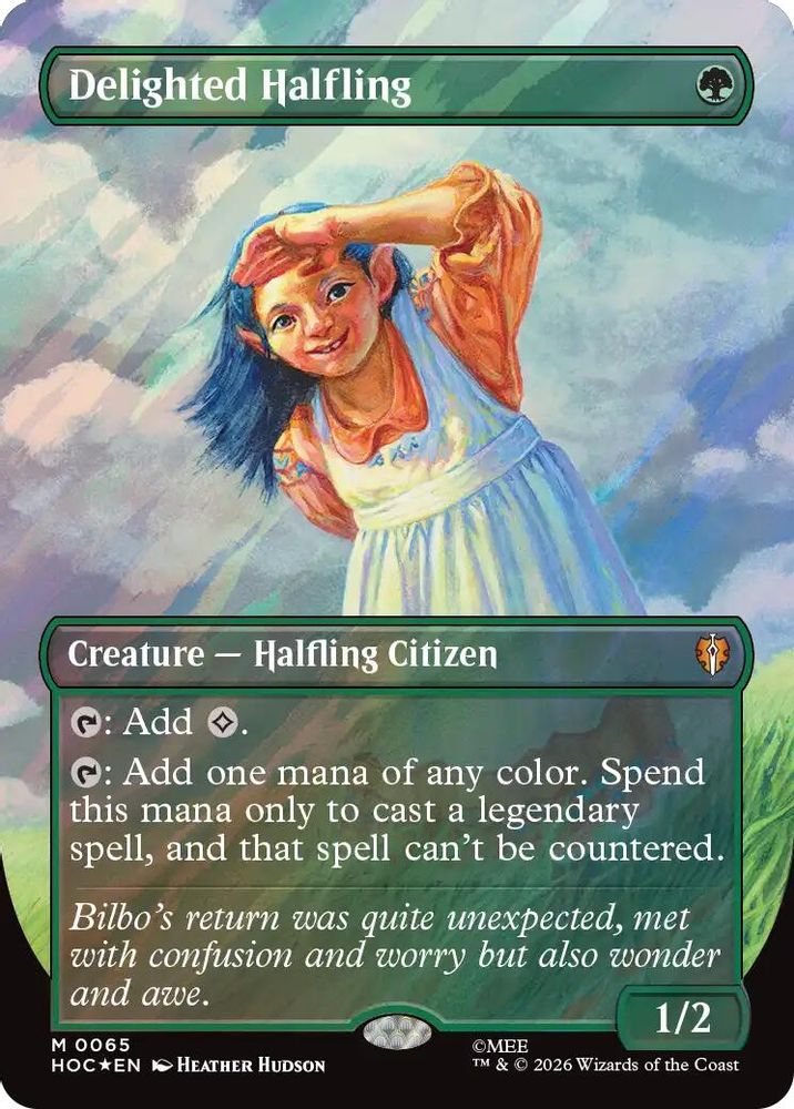 Delighted Halfling (Borderless) (Surge Foil) 65 The Hobbit: Eternal-Legal Holo NM/M