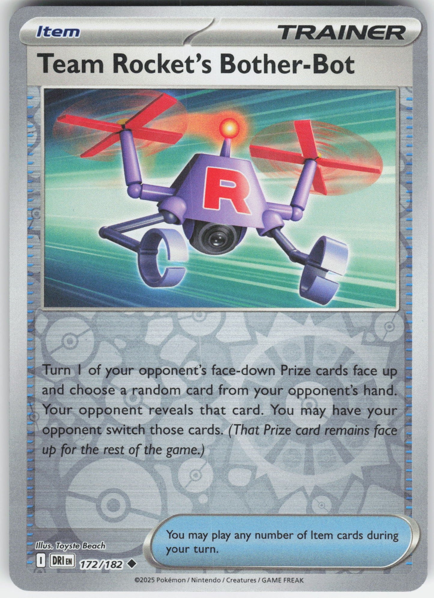 Team Rocket's Bother-Bot Uncommon SV10: Destined Rivals 172/182 NM Rev Holo