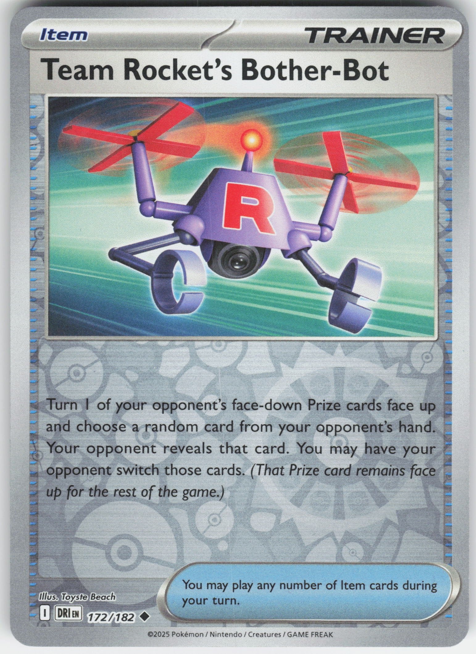 Team Rocket's Bother-Bot Uncommon SV10: Destined Rivals 172/182 NM Rev Holo