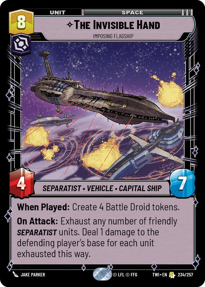 The Invisible Hand - Imposing Flagship 234/257 Foil Twilight of the Republic NM/M