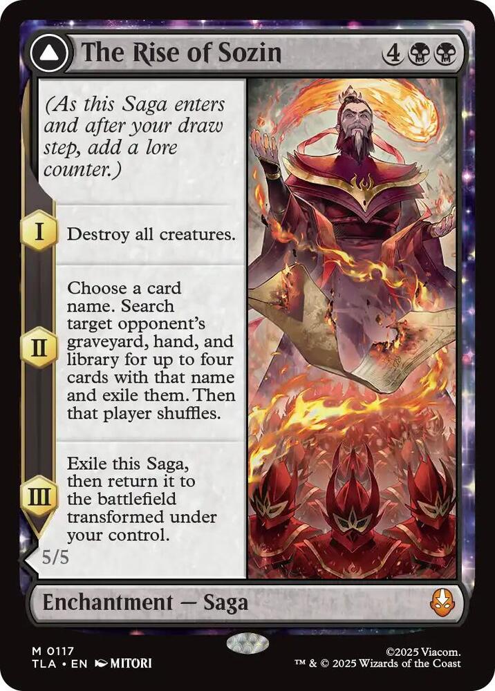 The Rise of Sozin 117 Mythic Avatar: The Last Airbender Foil NM/M