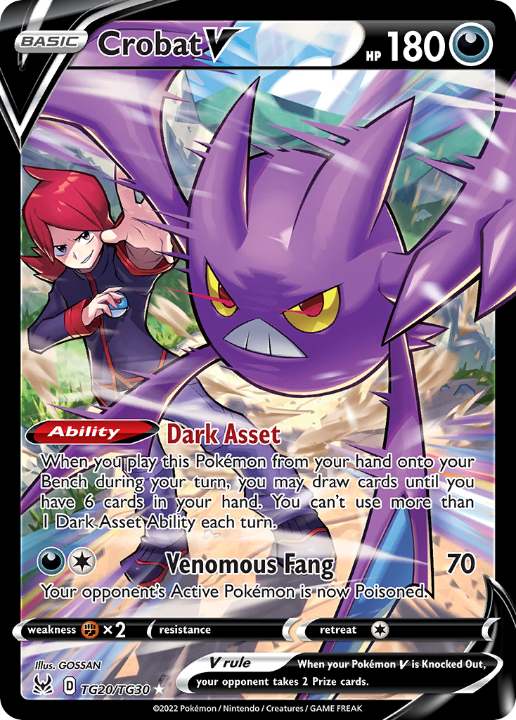 Crobat V TG20/TG30 V Rare Lost Origin Trainer Gallery Holo NM/M