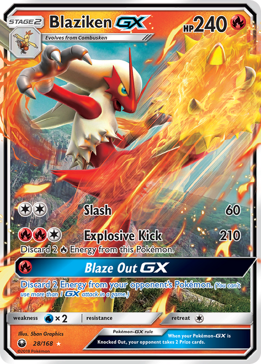 Blaziken GX 28/168 GX Rare Celestial Storm Holo NM/M