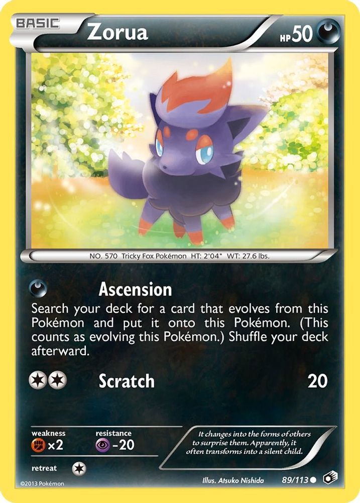 Zorua 89/113 Common Legendary Treasures NM/LP