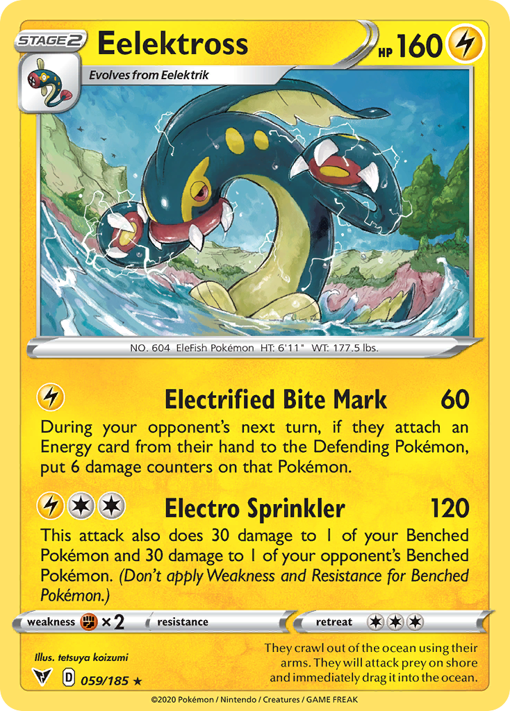 Eelektross 059/185 Rare Reverse Holo Vivid Voltage NM/LP