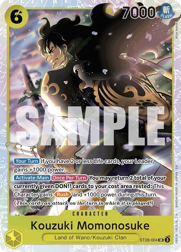 Kouzuki Momonosuke ST28-004 Super Rare Starter Deck 28: GREEN/YELLOW Yamato NM/M