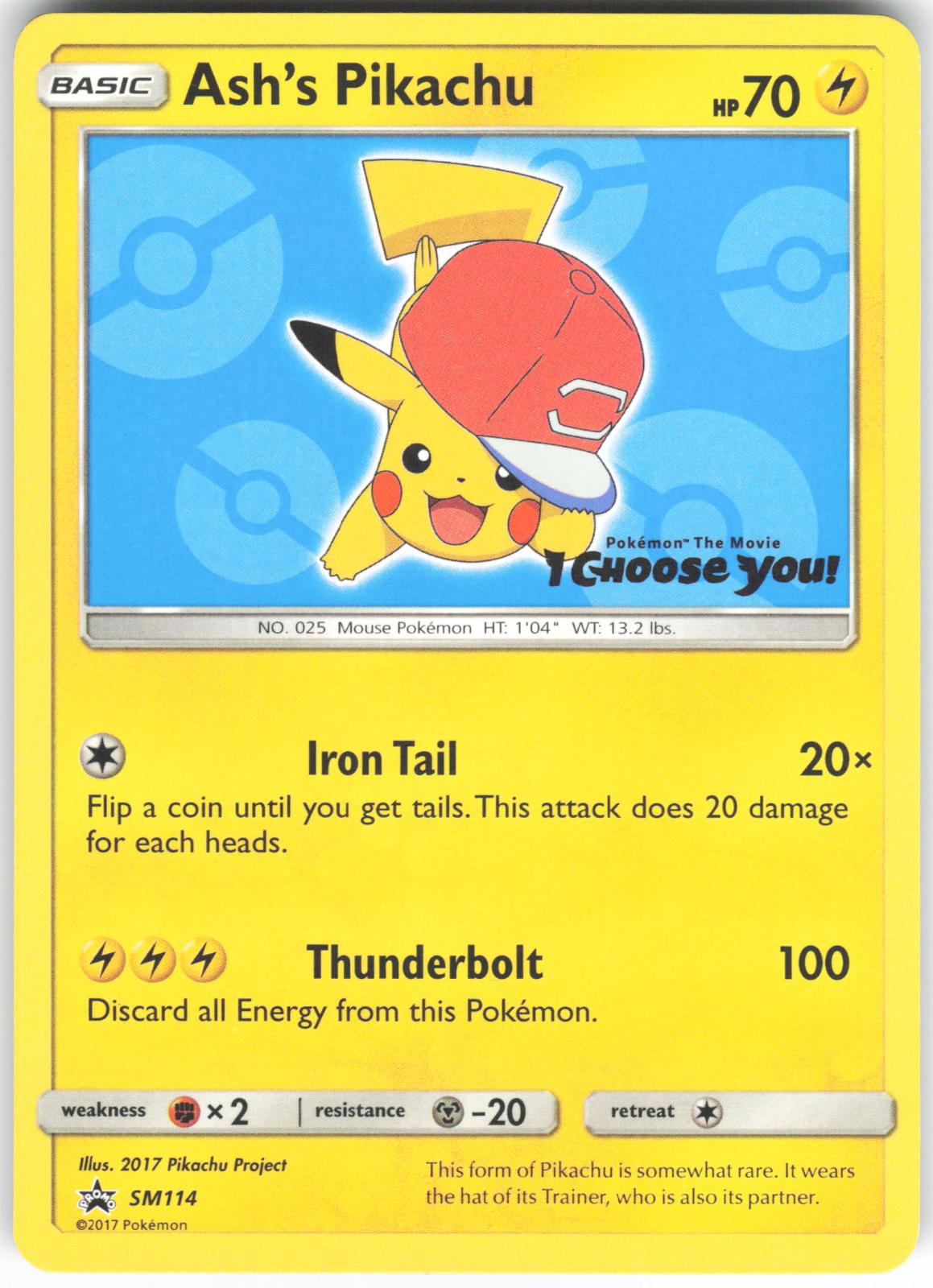 Ash's Pikachu - SM114 Promo Sun & Moon Promo DMG
