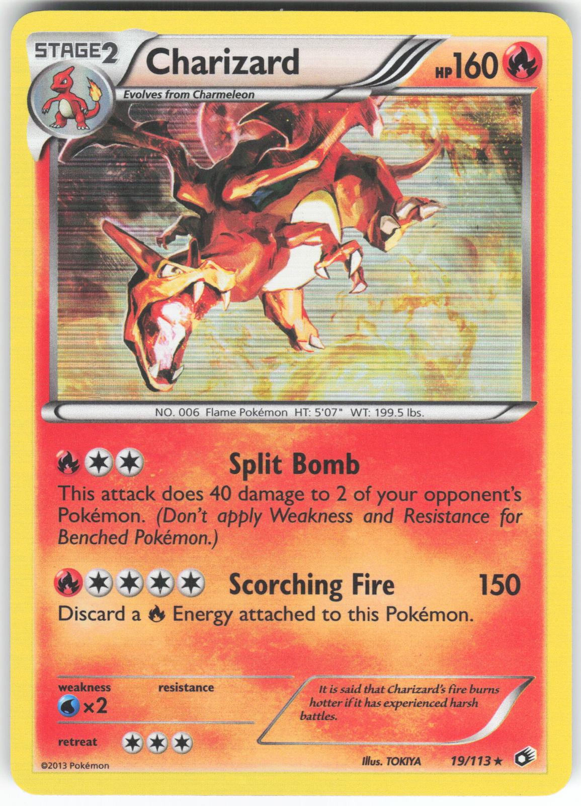 Charizard 19/113 Holo Rare Legendary Treasures Holo LP