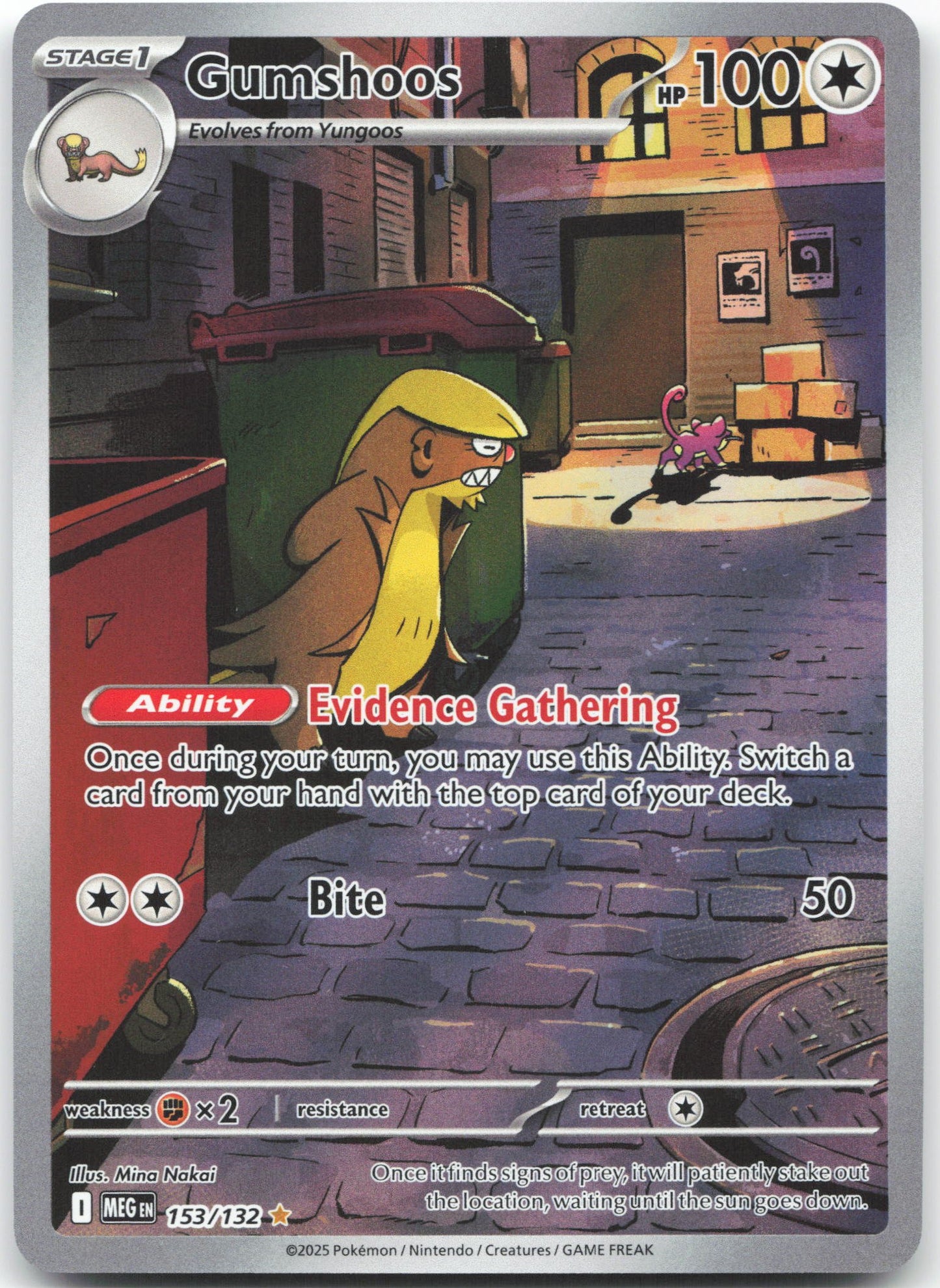 Gumshoos - Illustration Rare ME01: Mega Evolution 153/132 NM