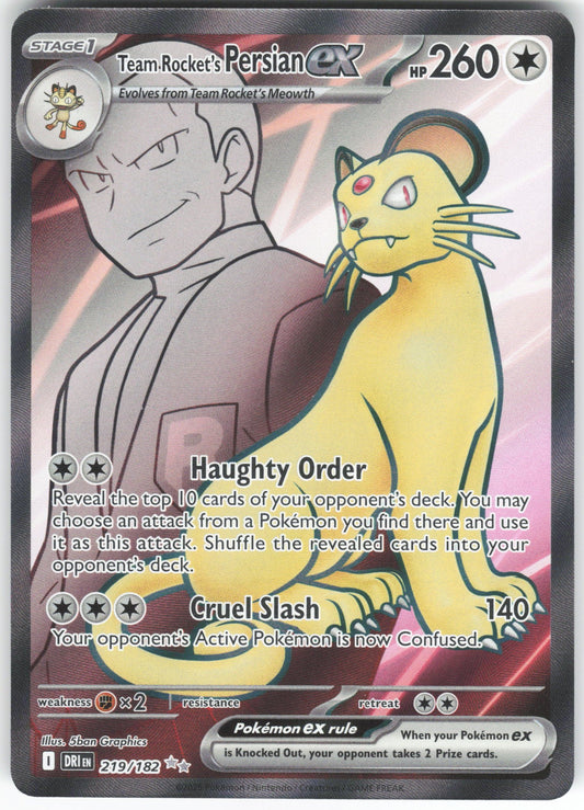 Team Rocket's Persian ex - Ultra Rare SV10: Destined Rivals 219/182 NM