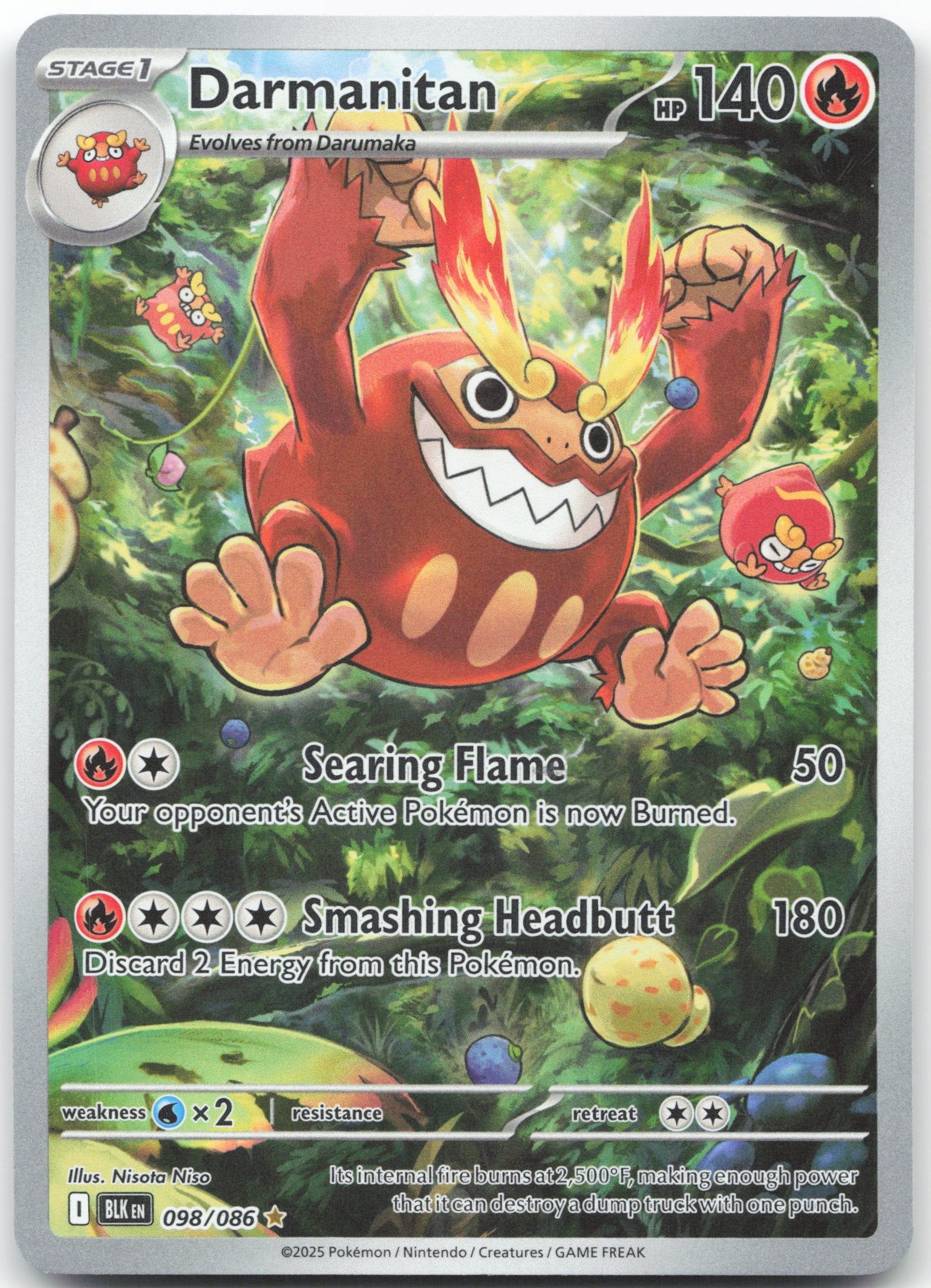 Darmanitan - Illustration Rare SV: Black Bolt 098/086 NM