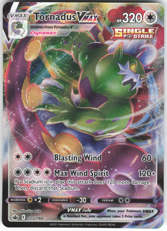 Tornadus VMAX 125/198 VMAX Rare Chilling Reign Holo LP