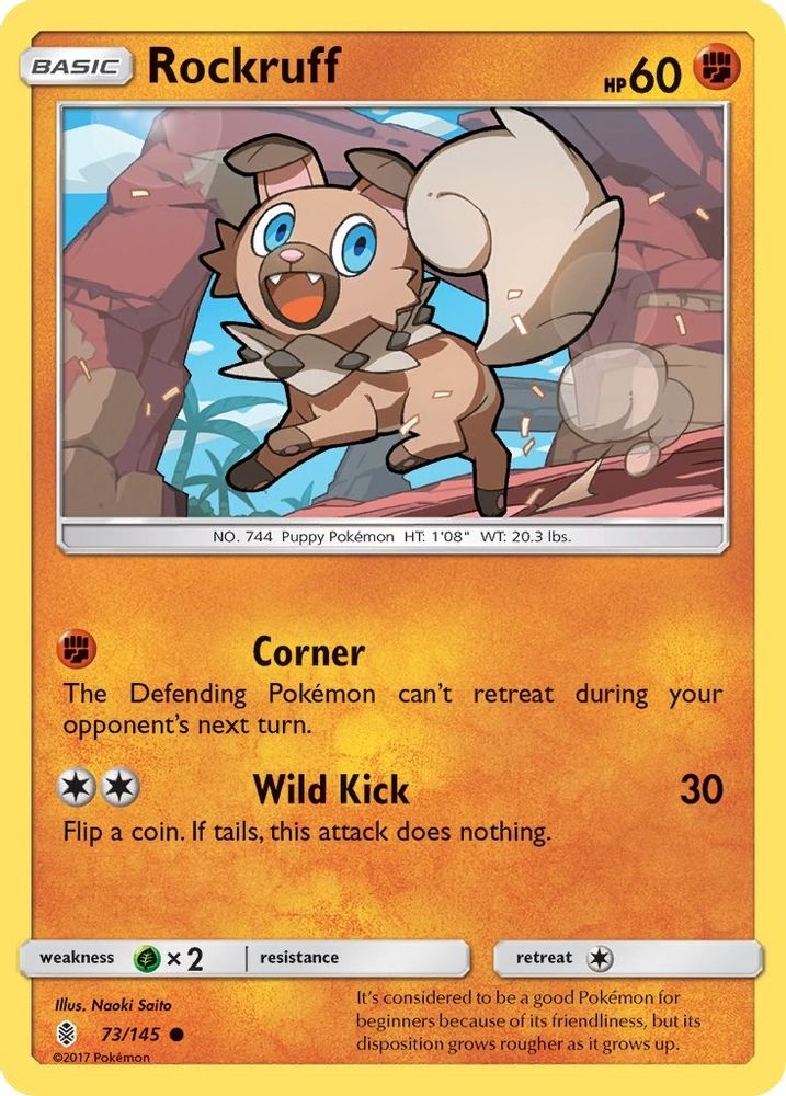 Rockruff 73/145 Common Guardians Rising NM/LP