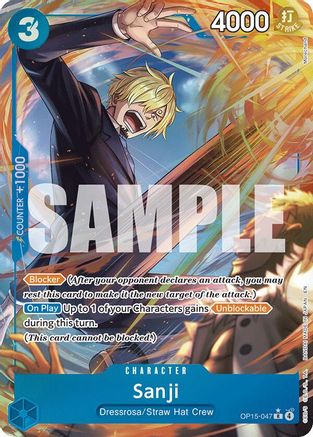 Sanji (Alternate Art) OP15-047 Rare Adventure on Kami's Island NM/M