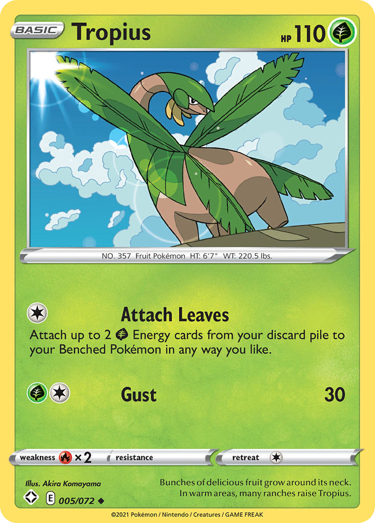 Tropius 005/072 UnCommon Reverse Holo Reverse Holo Shining Fates NM/LP