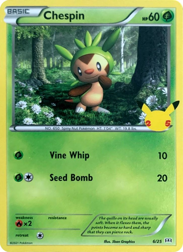 Chespin 006/025 Promo Holo McDonald's 25th Anniversary Promos NM/M