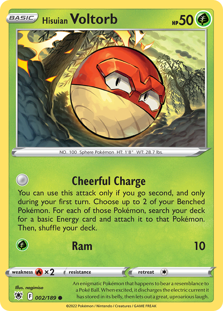 Hisuian Voltorb 002/189 Common Reverse Holo Astral Radiance NM/LP