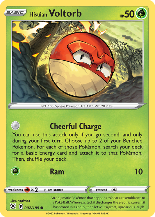 Hisuian Voltorb 002/189 Common Reverse Holo Astral Radiance NM/LP