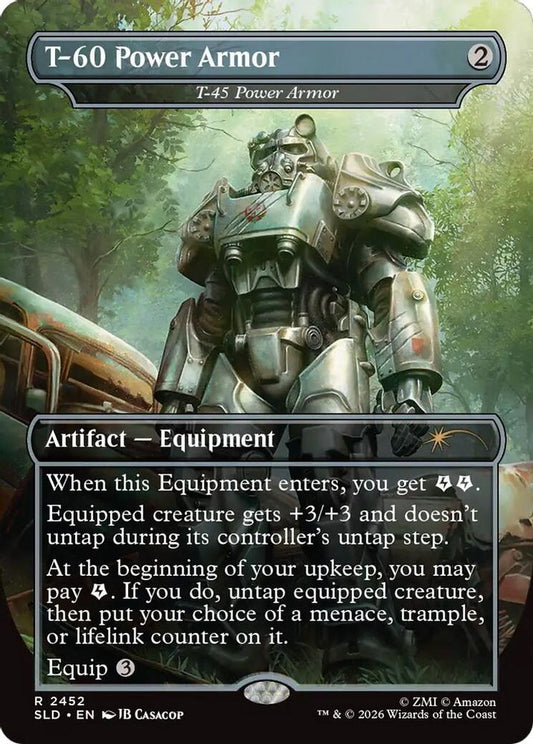 T-60 Power Armor - T-45 Power Armor 2452 Rare Foil Secret Lair Drop Series NM/M