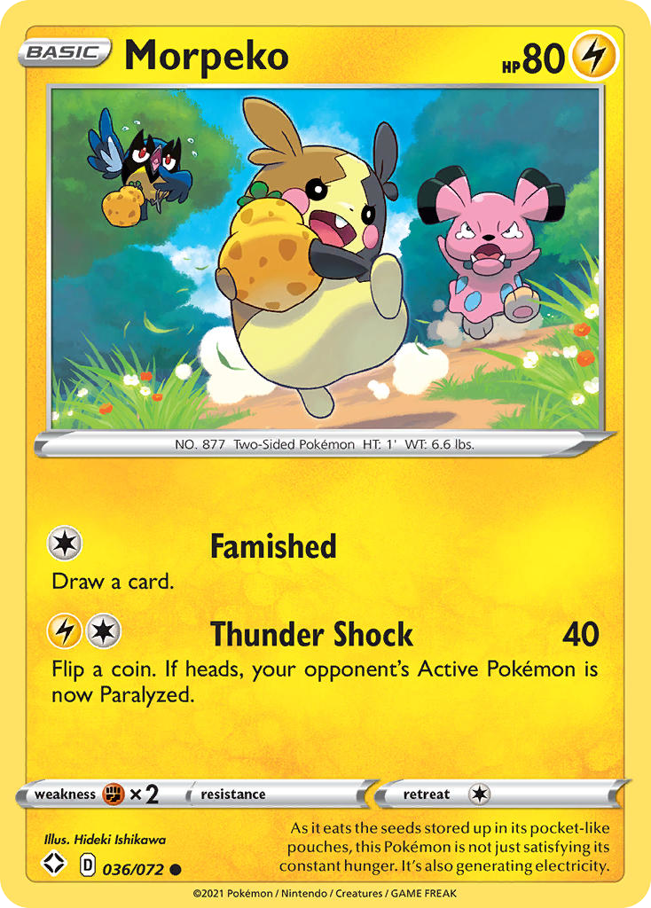 Morpeko 036/072 Common Reverse Holo Shining Fates NM/M