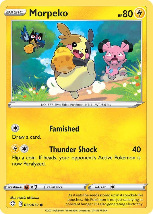 Morpeko 036/072 Common Reverse Holo Shining Fates NM/M