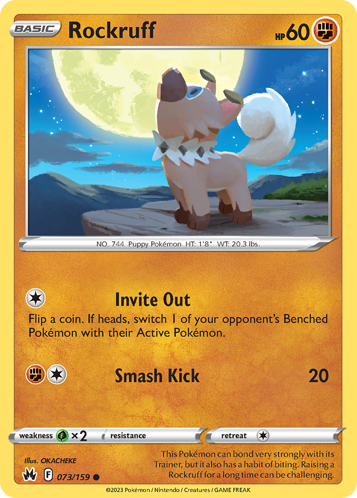 Rockruff 073/159 Common Crown Zenith NM/LP
