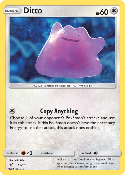 Ditto 17/18 Ultra Rare Detective Pikachu NM/M